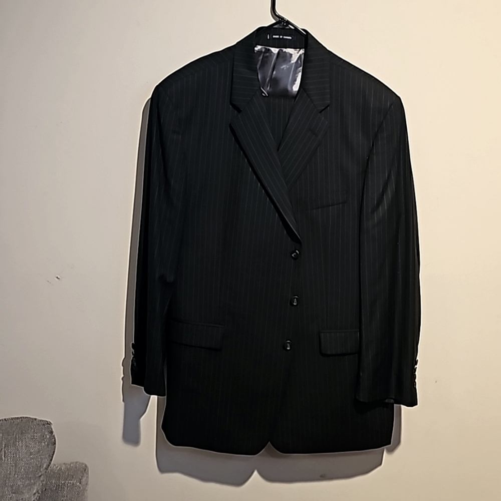 Ralph Lauren Black Pinstripe Suit 50L